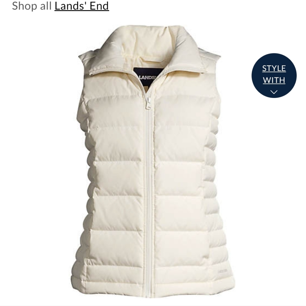 Lands End Puffer Vest IVORY